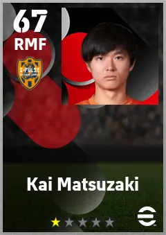 Kai Matsuzaki eFootball 2026 player card — 67 OVR RMF