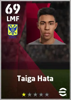 Taiga Hata eFootball 2026 player card — 69 OVR LMF