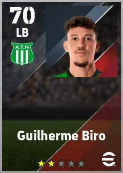 Guilherme Biro eFootball 2026 player card — 70 OVR LB