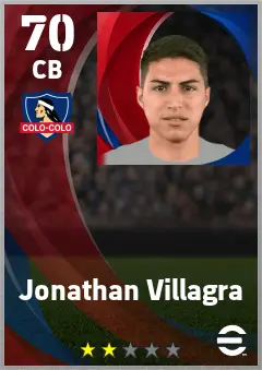 Jonathan Villagra eFootball 2026 player card — 70 OVR CB
