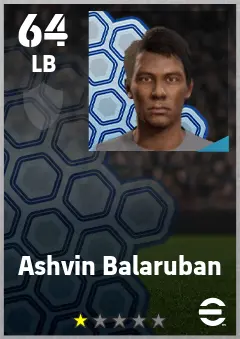 Ashvin Balaruban eFootball 2026 player card — 64 OVR LB