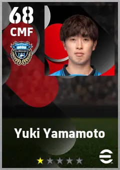 Yuki Yamamoto eFootball 2026 player card — 68 OVR CMF
