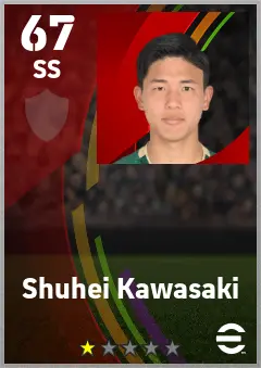Shuhei Kawasaki eFootball 2026 player card — 67 OVR SS