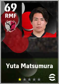 Yuta Matsumura eFootball 2026 player card — 69 OVR RMF