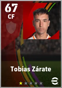 Tobias Zarate eFootball 2026 player card — 67 OVR CF