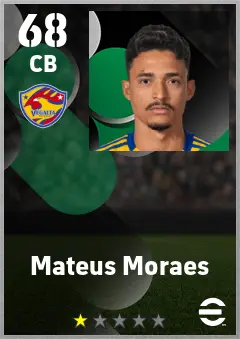 Mateus Moraes eFootball 2026 player card — 68 OVR CB
