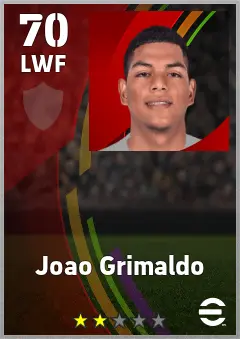 Joao Grimaldo eFootball 2026 player card — 70 OVR LWF