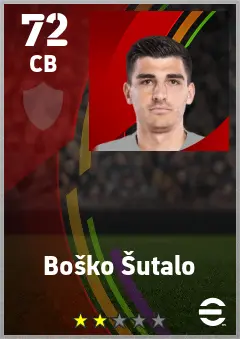 Bosko Sutalo eFootball 2026 player card — 72 OVR CB