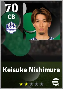 Keisuke Nishimura eFootball 2026 player card — 70 OVR CB