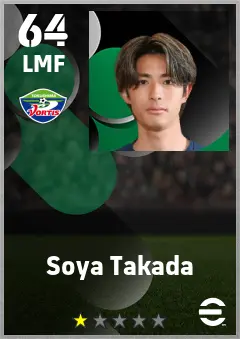 Soya Takada eFootball 2026 player card — 64 OVR LMF