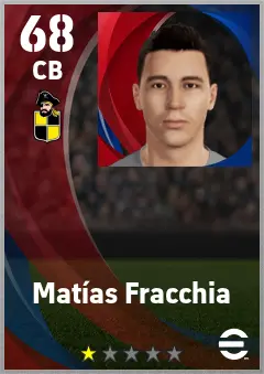 Matias Fracchia eFootball 2026 player card — 68 OVR CB