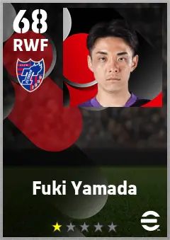 Fuki Yamada eFootball 2026 player card — 68 OVR RWF