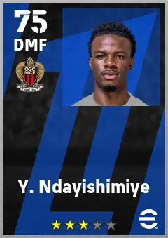 Y. Ndayishimiye eFootball 2026 player card — 75 OVR DMF