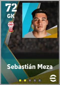Sebastian Meza eFootball 2026 player card — 72 OVR GK