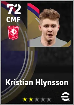 Kristian Hlynsson eFootball 2026 player card — 72 OVR CMF
