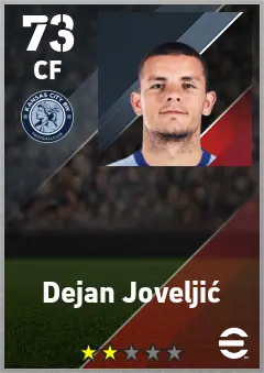 Dejan Joveljic eFootball 2026 player card — 73 OVR CF