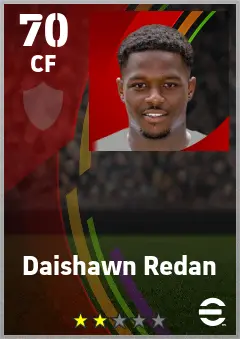 Daishawn Redan eFootball 2026 player card — 70 OVR CF