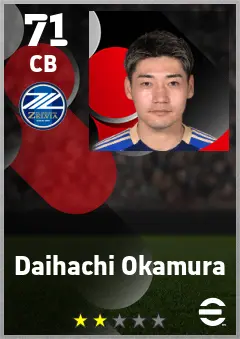 Daihachi Okamura eFootball 2026 player card — 71 OVR CB