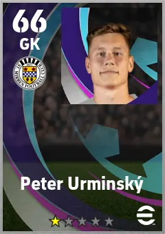 Peter Urminsky eFootball 2026 player card — 66 OVR GK