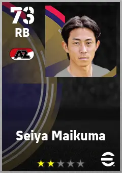 Seiya Maikuma eFootball 2026 player card — 73 OVR RB