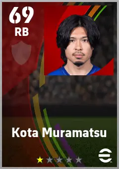 Kota Muramatsu eFootball 2026 player card — 69 OVR RB