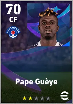 Pape Gueye eFootball 2026 player card — 70 OVR CF