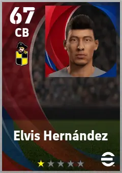Elvis Hernandez eFootball 2026 player card — 67 OVR CB