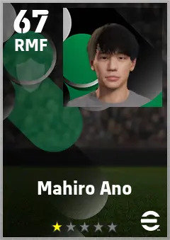 Mahiro Ano eFootball 2026 player card — 67 OVR RMF