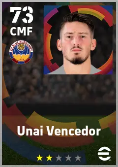 Unai Vencedor eFootball 2026 player card — 73 OVR CMF