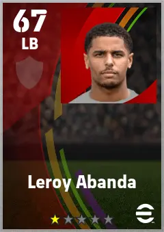 Leroy Abanda eFootball 2026 player card — 67 OVR LB