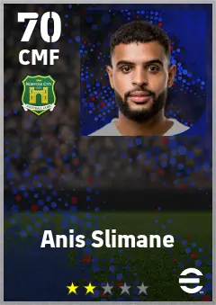 Anis Slimane eFootball 2026 player card — 70 OVR CMF