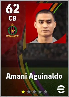 Amani Aguinaldo eFootball 2026 player card — 62 OVR CB