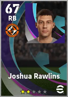 Joshua Rawlins eFootball 2026 player card, 67 OVR RB