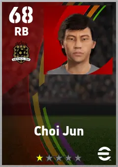 Choi Jun eFootball 2026 player card — 68 OVR RB