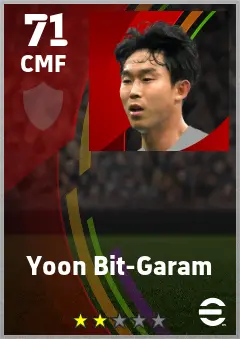 Yoon Bit-Garam eFootball 2026 player card — 71 OVR CMF