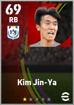 Kim Jin-Ya eFootball 2026 player card — 69 OVR RB