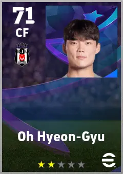 Oh Hyeon-Gyu eFootball 2026 player card — 71 OVR CF