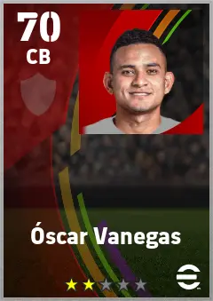 Oscar Vanegas eFootball 2026 player card — 70 OVR CB