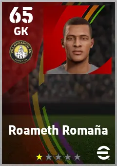 Roameth Romana eFootball 2026 player card — 65 OVR GK