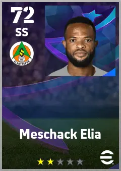 Meschack Elia eFootball 2026 player card — 72 OVR SS