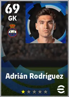 Adrian Rodriguez eFootball 2026 player card — 69 OVR GK