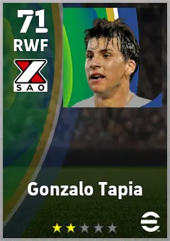 Gonzalo Tapia eFootball 2026 player card — 71 OVR RWF