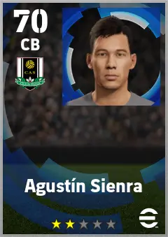 Agustin Sienra eFootball 2026 player card — 70 OVR CB