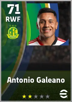 Antonio Galeano eFootball 2026 player card — 71 OVR RWF