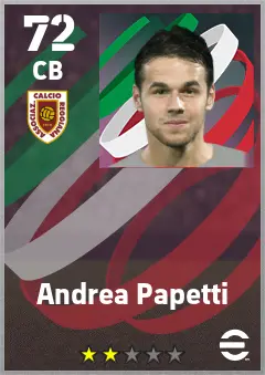Andrea Papetti eFootball 2026 player card — 72 OVR CB