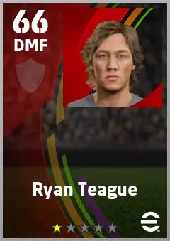 Ryan Teague eFootball 2026 player card — 66 OVR DMF