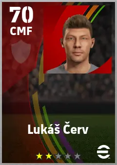 Lukas Cerv eFootball 2026 player card — 70 OVR CMF