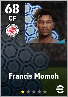 Francis Momoh eFootball 2026 player card — 68 OVR CF