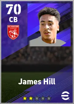 James Hill eFootball 2026 player card — 70 OVR CB