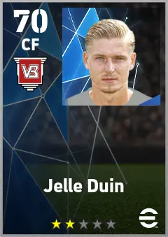 Jelle Duin eFootball 2026 player card — 70 OVR CF
